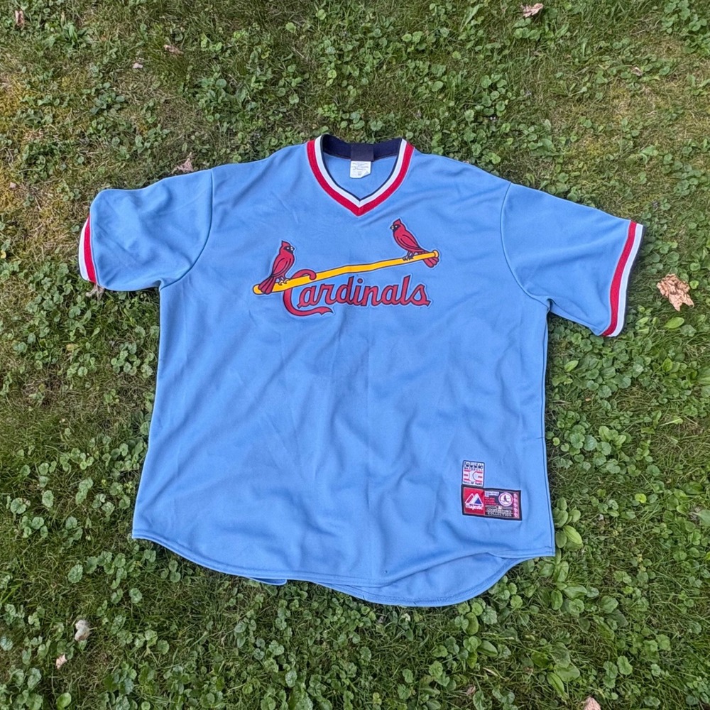 Majestic Cooperstown Collection Cardinals Jersey Mens 2X Blue MLB